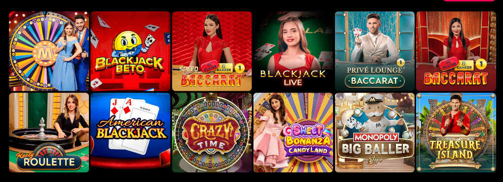 Live Casino — Blackjack, Baccarat, Crazy Time, Roulette с живыми дилерами